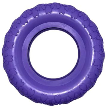 Riolino Kauring für Hunde aus Naturkautschuk – Befüllbares Kauspielzeug in Reifenoptik – Robust & zahnfreundlich für Starke Kauer – Hundespielzeug Kaureifen – Farbe Velvet