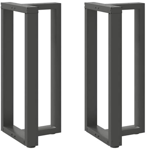 vidaXL Pieds de Table de Bar en T, 2 pièces, Anthracite, 40 x 35 x (90-91) cm, Acier