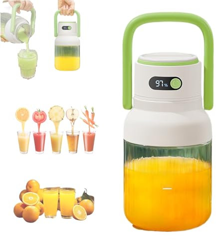 Juicepro Max Fresh Juicer Portable Bottle,2 in 1 Dual-Mode Juicer,Rechargeable Blender Cup 12 Stainless Steel Blades,Multi-Functional Juicer Machines for Vegetable and Fruit (green)