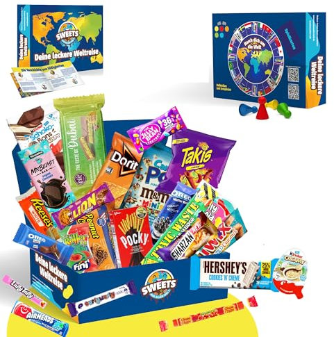 Amerikanische Süßigkeiten Box mit Dubai Schokolade, Schokobons Crispy, Takis & vielem mehr - Beliebte Süßigkeiten aus aller Welt - American Candy Box mit außergewöhnlichen Süßigkeiten