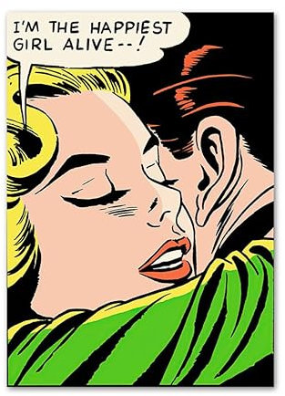 ZZYGGN GMGSW Roy Lichtenstein Poster Roy Lichtenstein Wandkunst Pop Paar Leinwand Malerei Roy Lichtenstein Drucke Für Zuhause Wanddekoration Bild 50x75cmx1 Kein Rahmen
