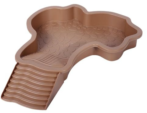 Piscina de agua de tortuga, cuenco de agua para reptiles con escalera, piscina de tortugas para anfibios, decoración de peceras de paisaje, accesorios de hábitat de reptiles