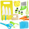 Ustensile Cuisine Enfant, Accessoires Cuisine Enfant, Kit Mini Cuisinier, avec Planche à Découper, Cutter Dentelé, éplucheur (17)