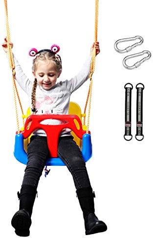 REDCAMP 3-in-1 Ajustable Toddler Swing Seat,High-Back Baby Swing Chair with Safety Strap,Ideal for Garden Indoor Outdoor Playground,6 months - teens,Blue