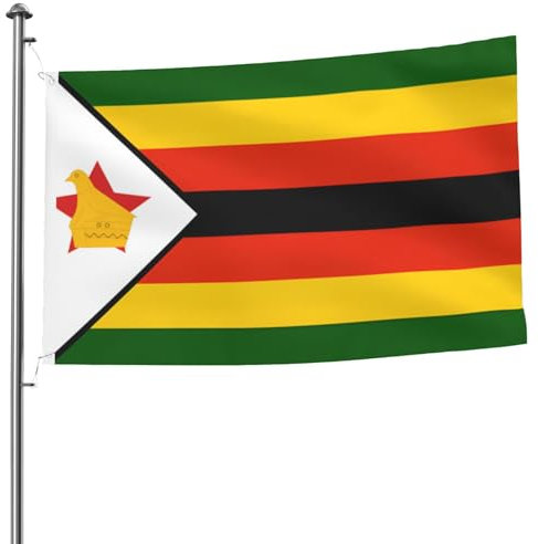 Bandiera dello Zimbabwe, 1,5 x 2,4 m, doppia faccia, resistente per esterni e giardino, perfetta per camera da letto e giardino