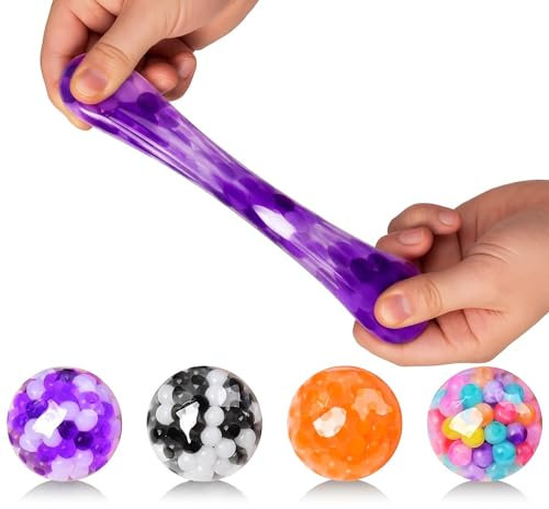 4 Stücke Stressball Erwachsene, Anti Stress Bälle Squishy, Antistressball, Die Stärke Der Handfläche zu Verbessern, Weich im Griff, für Angst Abbauen und Beruhigung, Kindergeburtstag Par