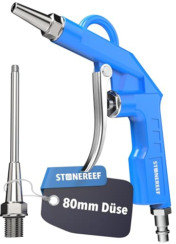 Pistola ad Aria Compressa per Compressore Soffiaggio Ugello 80 mm | Attacco filettato da 1/4 di pollice: si collega ai compressori e agli innesti rapidi più diffusi in officina