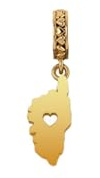 TALISMAN JEWELLERY Charm/Charm aus vergoldetem 3 Mikron, 18 Karat für Schlangenketten, Korsika-Insel, Korsika, 7 mm x 26 mm