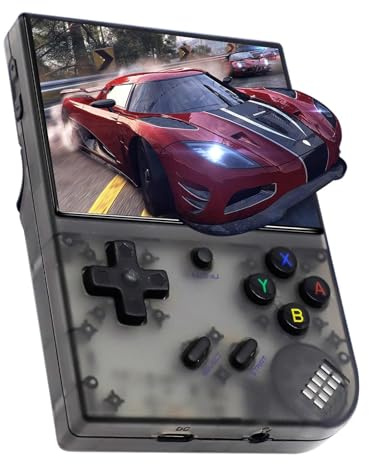 RG35XX Plus Tragbare Spielkonsole, Linux-System mit 3,5 Zoll IPS-Display, mit 5500 klassischen Spielen und 64 GB Karte, unterstützt 2,4 G Wireless Gamepad und TV-Ausgang