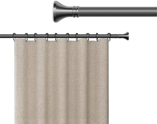 Gardinenstange Ohne Bohren 40-500cm Teleskopstange Zum Klemmen Für Gartenpavillon, Spannstange Zum Klemmen, Ø33mm Duschvorhangstange Klemmstange Türrahmen Für Wohnzimmer(Grau,310-400cm)