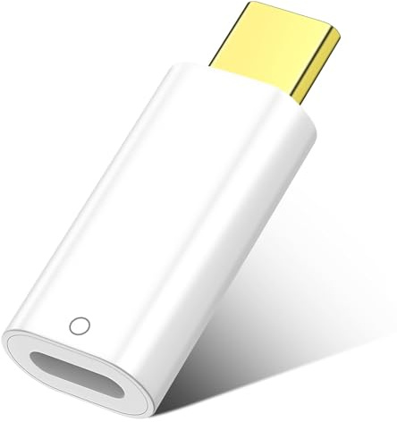 QIQIAZI USB C auf Apple Pencil Adapter, Kompatibel mit Apple Pencil 1. Generation und iPad 10./11. Gen (A16 2025), USB-C zu Lightning Ladeadapter Unterstützt Aufladen & Bluetooth Verbindung