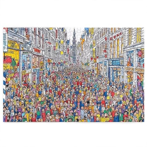 Puzzle 5000 Teile Erwachsene, Puzzle 5000 Teile Stadt, Holzpuzzle Erwachsene mit Geschenkbox, Klassische Puzzles Graffiti für Die Ganze Familie, Deko Wohnzimmer, Geschenke für Frauen/Männer, -3433