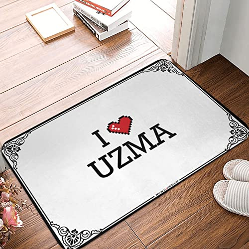 FZFN I Love Uzma Badewannenmatte, waschbar, für den Außenbereich, lustig, Zimmertür-Dekoration, rutschfest, 50 x 80 cm