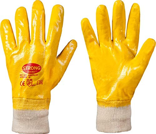 12 Paar Nitril beschichtete Handschuhe STRONGHAND *AMARILLO*