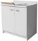 Montegrappa Mobile Lavatoio 80x60x85cm 2 Ante 2 Vasche Asse in Legno Marella Bianco con Cesto