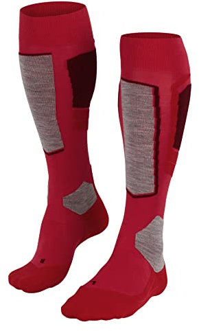 FALKE Damen Skisocken SK4 Advanced W Kh Wolle Funktionsmaterial warm dünn 1 Paar, Rot Rose 8680-O, 37-38