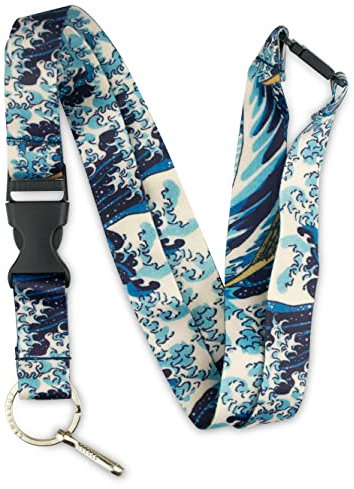 Limeloot Hokusai The Wave Premium Lanyard mit Breakaway, Release Buckle und Flat Ring