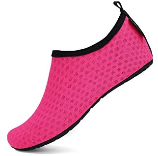 SAGUARO Sommer Kinder Badeschuhe Aquaschuhe Slip on Schwimmschuhe Leicht Wasserschuhe rutschfeste Strandschuhe für Jungen Mädchen, Strand Pink, 30/31 EU