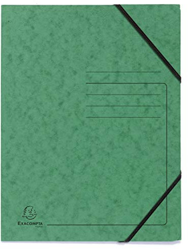 Exacompta 555413E 5er Pack Premium Eckspanner-Mappe. Made in Germany. Aus extra starkem Colorspan-Karton DIN A4 mit 2 Gummizügen Sammelmappe Dokumentenmappe ideal für Büro und Schule grün