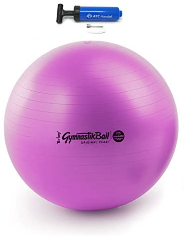 Original Pezzi Gymnastikball Maxafe Ø 42, 53, 65 & 75cm in Allen Farben inkl. ATC Ballpumpe - bis 400 kg belastbar - Fitness, Reha, Therapie, Gymnastik und als Sitzball fürs Büro, 75cm Purple