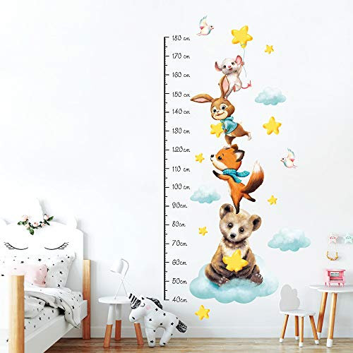 Wandtattoo Kinderzimmer Messlatte Tiere Pyramide Größe messen Kinder Babyzimmer