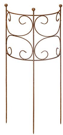 Rankgitter Rankhilfe Staudenhalter Strauchhalter halbrund Rankgerüst Metall Eisen Rost Deko Staudenhalter 100cm hoch (40cm breit)