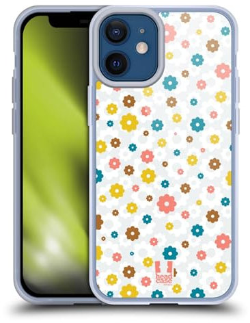 Head Case Designs Weiss Blumen Muster Gelhülle [Militärischer Schutzgrad] Kompatibel Mit Apple iPhone 12 Mini Und Kompatibel Mit MagSafe