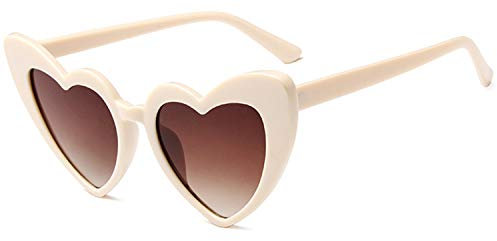 crazy bean Party Brille Herz Sonnenbrille Retro Sonnenbrille Herzform FüR Damen Partei Sonnenbrille Vintage Mode üBergroßE Klassische Glasses