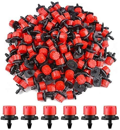 Goteador para sistemas de riego por goteo - Sistema de riego automático equipado con tubo, goteros, válvula, filtro y conectores de agua - 100 piezas de aspersores de riego por goteo de 4/7 mm