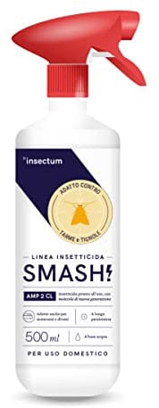 SMASH Spray Antitarme e Anti Farfalline del Cibo in Casa - Adatto per Ambienti con Animali Domestici - 1x500 ml - Anti Farfalle per Armadio e Dispensa - Senza Permetrina. Istruzioni incluse