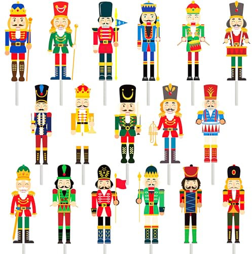 36pcs Nutcracker Cupcake Toppers Nutcracker Party Supplies Nutcracker Christmas Cupcake Picks Nutcracker Birthday Party Decorations for Christmas Party Nutcracker Soldier Party Decorations