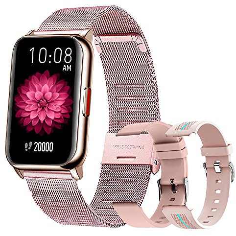 MYSHUN Smartwatch Fitness Tracker mit Pulsuhr, 1.57 Zoll Touchscreen Fitness Armbanduhr, IP68 Wasserdicht Sportuhr mit Schrittzähler Schlafmonitor, Smart Watch für Damen Herren für Android iOS (Gold)