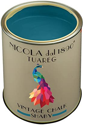 NICOLA VERNICI Peinture Vintage Chalk Shabby à base d'eau, pour l'intérieur et l'extérieur, aspect mat, fabriquée en Italie, Couleur Tuareg - Taille 2,5 lt
