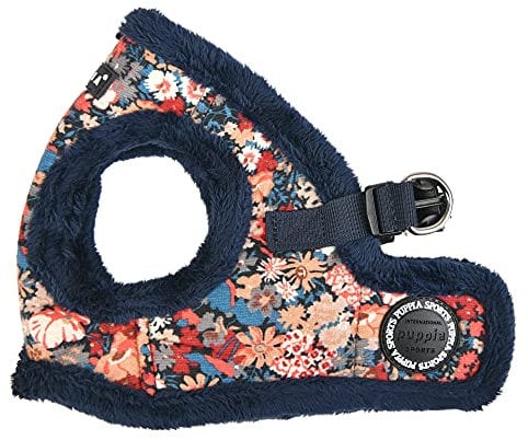 Puppia Brustgeschirr für kleine und mittelgroße Hunde - Gianni Harness B - verstellbar und komfortabel, Navy Blau, L