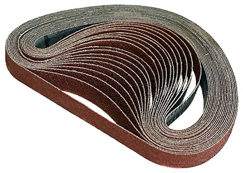Pack of 20 Assorted Grit Aluminium Oxide Power File Sanding Belts | 13mm x 457mm | 40, 60, 80 and 120 Grit