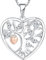 YL Lebensbaum Halskette und Vorhängeschloss 925 Sterling Silber Stammbaum Schloss April Geburtsstein Weiß Zirkonia Schmuck Geschenke für Damen Mutter Freundin