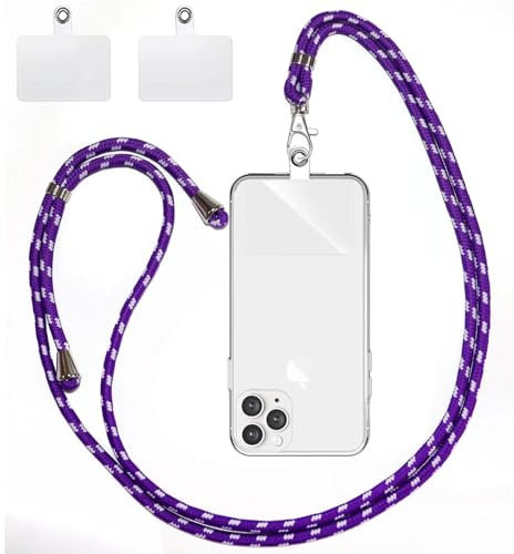 xinyunew Handykette Hülle für OnePlus 9 PRO Smartphone Necklace Hülle mit Band - Handyhülle mit Kordel Umhängenband - Schnur mit Case zum umhängen in lila weiß