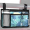 Rollstuhlaufbewahrungstasche Armlehnentasche mit Becherhalter und Reflektorstreifen Wasserdichtes Gewebe, für die meisten Rollstühle, Rollatoren oder Rollatoren (Blau Geblümt)