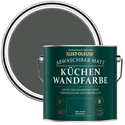 Rust-Oleum Dark Grey Washable Kitchen Wall Paint in Matt Finish - Graphite 2.5L