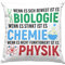 Trendation Biologie Chemie Physik Kissen mit Füllung 40x40 Geschenk Nerd Lehrer Geschenkidee Naturwissenschaften Studium Student Geschenkidee (Blau)