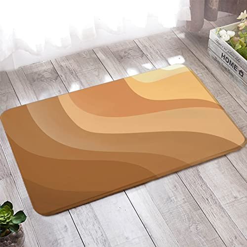 Türmatte Draussen, Vorzimmer Teppich 50X80cm Braun Verlaufsfarbe Wellenmuster für Badezimmer Küche