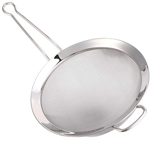 HOHXFYP Colador de Malla Fina Grande,Colador de Malla de Tamiz de Acero Inoxidable para Cocina con Asa y Marco Reforzado,Colador H¨²medo y Seco para Lavar,Enjuagar,Escurrir