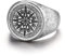 Dochais Edelstahl Herren Viking Wikinger Vintage-Kompass Ring - Runder Siegelring Größe 60 bis 70 (Silber, 67)