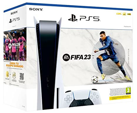 Sony PlayStation 5, CFI-1216A, 825GB SSD, Disc Edition, White + FIFA 23 (Voucher) + FIFA 23 Ultimate Team (Voucher)