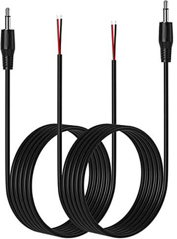 SIOCEN 3-Pack 6FT Replacement 3.5mm Male Jack to Bare Wire Open End TS 2 Pole Mono 1/8 3.5mm Jack Plug Connector AUX Audio Cable for Scanner,Speaker PA horns,morse key, cooling fans, power amp Repair