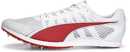 PUMA Herren Evospeed Distance 11 Track and Field Shoe, White Red-Metallic Silver, 40 EU