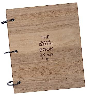 The Little Book of Us Memory Journal | Valentinstag Scrapbook | Geschenk für Freundin Frau | Pärchen Fotobuch zum Holzjubiläum | Fotoalbum für Freund (Walnuss, 50 Seiten)