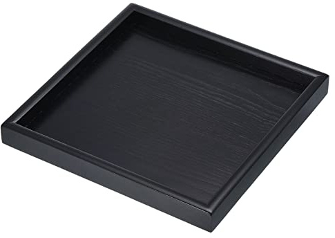 PATIKIL Wood Serving Tray 9 Inch, Square Decorative Platter for Home Decor Kitchen Table Candle Holder, Black