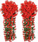 Künstlich Hängende Blumen Kunstblumen Violette Blumen Wand Glyzinien Künstliche Hängepflanzen Bunte Hängende Plastikblumen für Büro Zuhause Party Hochzeit Haus Dekoration (2PCS Rot)