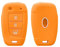 kwmobile Autoschlüssel Silikon Hülle kompatibel mit Hyundai 3-Tasten Klappschlüssel Autoschlüssel - Schlüsselhülle in Fruity Orange